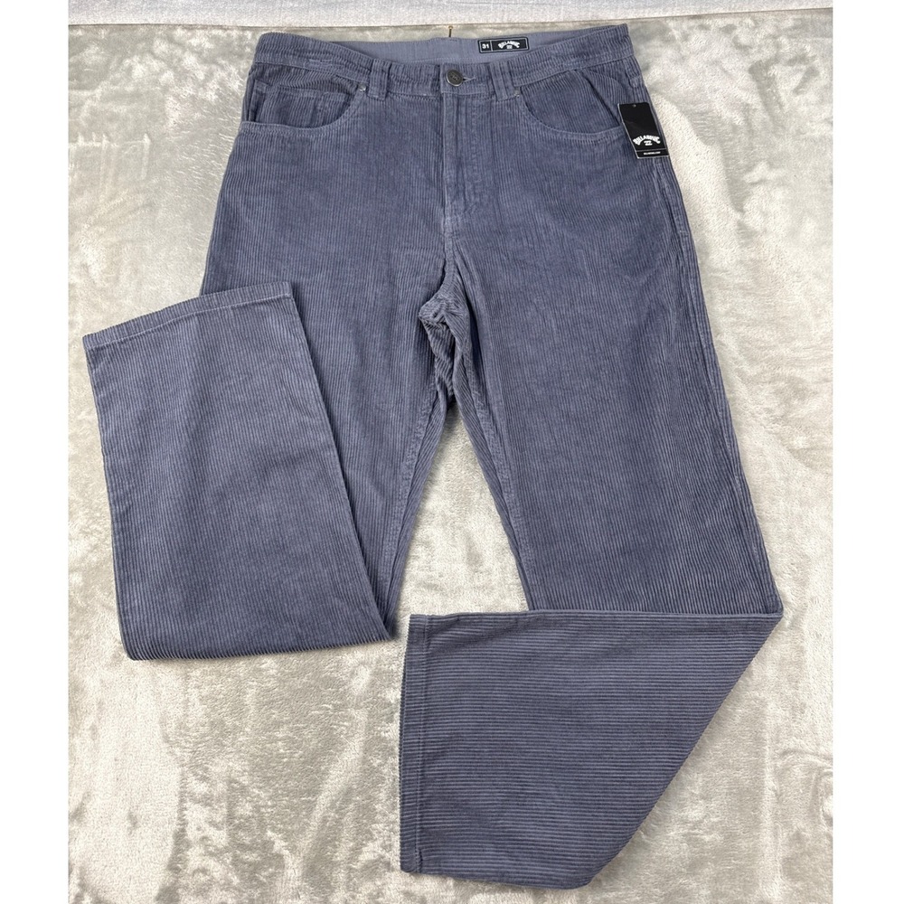 Billabong Pant Mens 31 The 55 Cord Pant Denim Blue Corduroy NEW